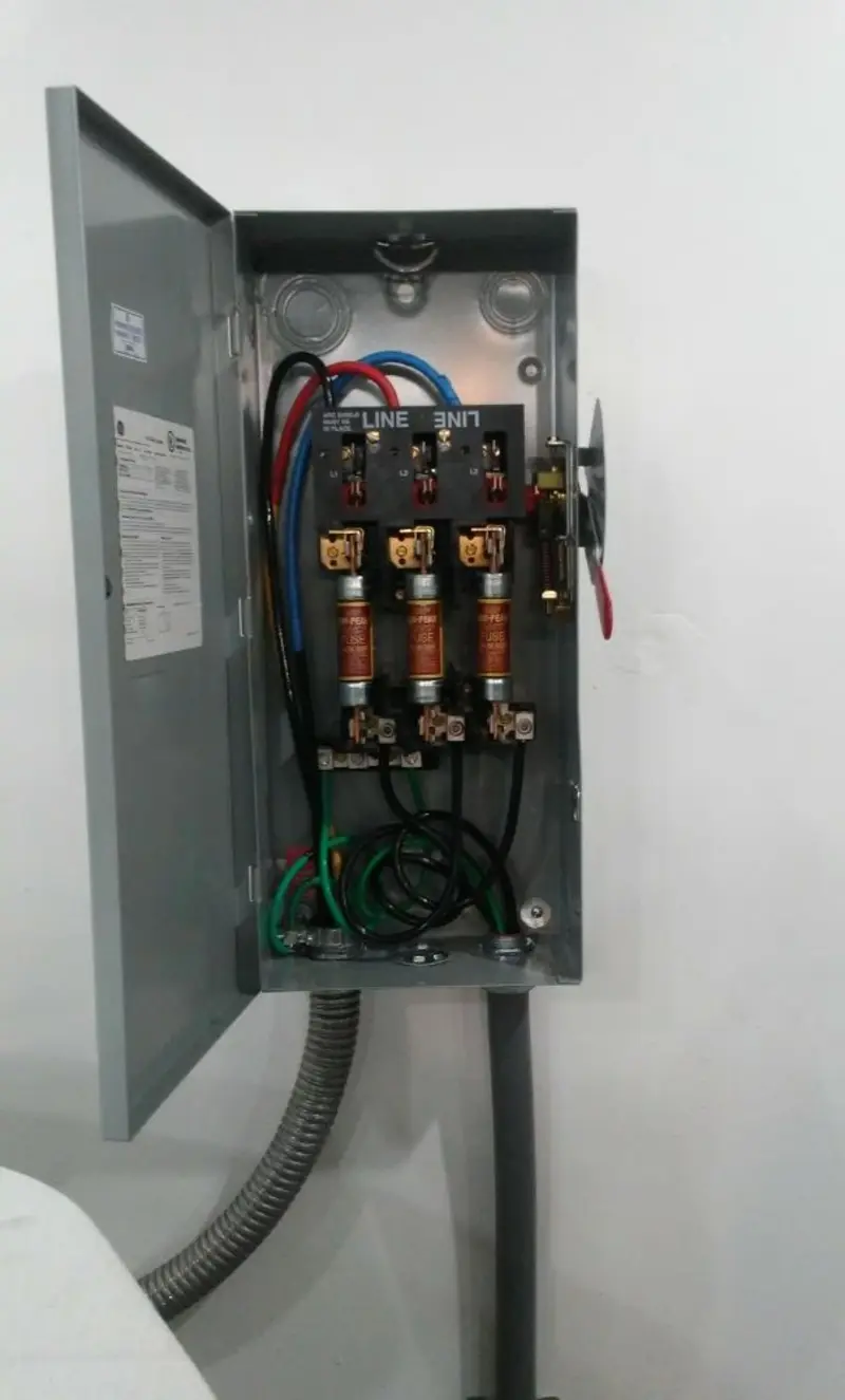 Three-phase disconnect switch installed for Smoke Detector Installation in West Brunswick